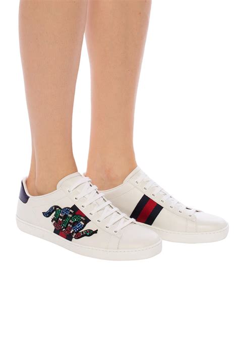 gucci ace embroidered sneaker snake replica|gucci ace embellished leather sneakers.